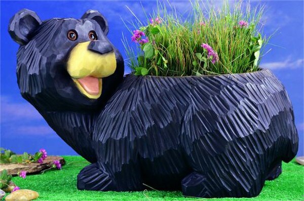 animal statue Bear Flower Pot Sculpture Urn Planter outdoor use